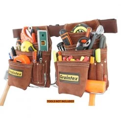 Brown 20-Pocket Suede Leather Work Apron Set by Graintex 17 Brown 20-Pocket Suede Leather Work Apron Set by Graintex -Graintex Sales brown graintex tool belts ss2965 76 1000