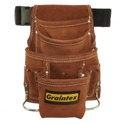 10 Pocket Nail and Tool Pouch with 2 in. Belt by Graintex -Graintex Sales brown graintex tool belts ss2968 1f 1000