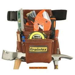 10 Pocket Nail and Tool Pouch with 2 in. Belt by Graintex -Graintex Sales brown graintex tool belts ss2968 44 1000