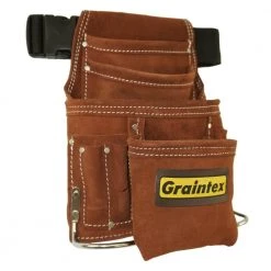10 Pocket Nail and Tool Pouch with 2 in. Belt by Graintex -Graintex Sales brown graintex tool belts ss2968 4f 1000