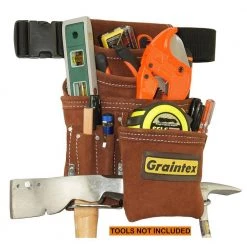 10 Pocket Nail and Tool Pouch with 2 in. Belt by Graintex -Graintex Sales brown graintex tool belts ss2968 76 1000