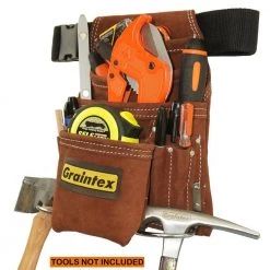 10 Pocket Nail and Tool Pouch with 2 in. Belt by Graintex -Graintex Sales brown graintex tool belts ss2968 fa 1000
