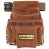 Suede 10-Pocket Leather Nail and Tool Pouch with Belt by Graintex
