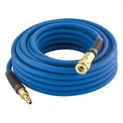 1/4 in. x 50 ft. PVC / Rubber Hybrid Air Hose with Brass 1/4 in. NPT Industrial Fitting and Universal Coupler by Estwing
