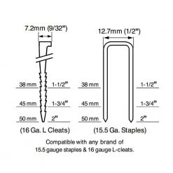 Pneumatic 2-in-1 15.5-Gauge and 16-Gauge 2 in. Flooring Nailer and Stapler with Bag by Estwing -Graintex Sales estwing floor nailers efl50q fa 1000