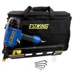 Pneumatic 21 Degrees Full Head Framing Nailer with Padded Bag by Estwing