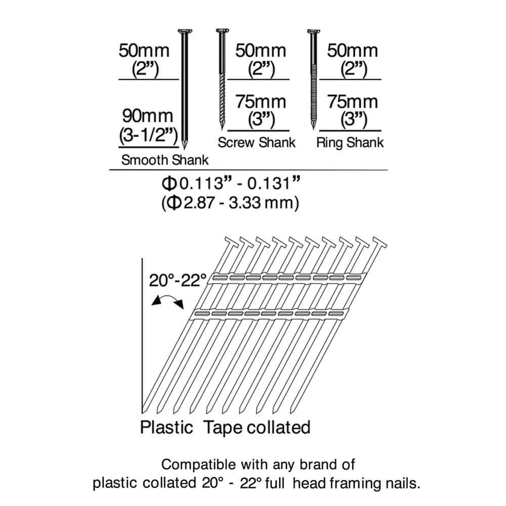 Pneumatic 21 Degrees Full Head Framing Nailer with Padded Bag by Estwing 12 Pneumatic 21 Degrees Full Head Framing Nailer with Padded Bag by Estwing - Image 10