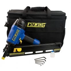 Pneumatic 34 degrees Clipped Head Framing Nailer with Padded Bag by Estwing