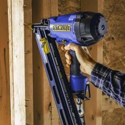 Pneumatic 34 degrees Clipped Head Framing Nailer with Padded Bag by Estwing -Graintex Sales estwing framing nailers efr3490 76 1000