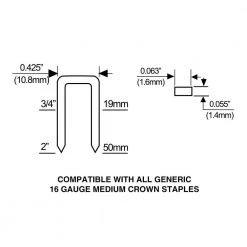 Pneumatic 16-Gauge 2 in. Medium Crown Construction Stapler with Bag by Estwing -Graintex Sales estwing pneumatic staplers ess50 76 1000