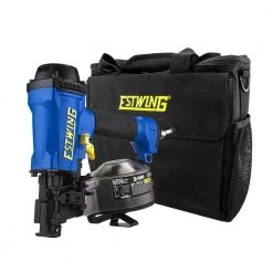 Pneumatic 15 Degree 1-3/4 in. Coil Roofing Nailer with Bag by Estwing