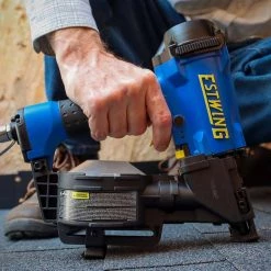 Pneumatic 15 Degree 1-3/4 in. Coil Roofing Nailer with Bag by Estwing -Graintex Sales estwing roofing nailers ecn45 76 1000