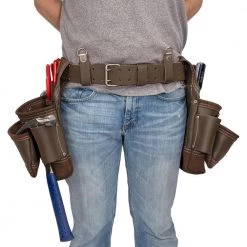 14-Pocket Leather Framer's Tool Rig by Estwing -Graintex Sales gray tan estwing tool belts 94746 44 1000