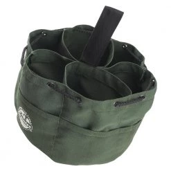 10 in. 18-Pockets Grab Tool Bag with Drawstring Closure in Hunter Green Canvas by Graintex