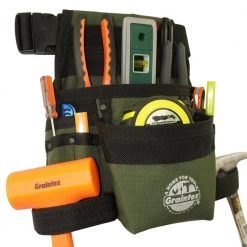 Hunter Green Canvas 10-Pocket Finisher Tool Pouch with Belt by Graintex -Graintex Sales hunter green graintex tool belts cs2428 fa 1000