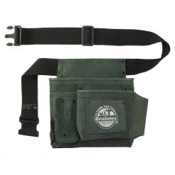 5-Pocket Suede Leather Nail and Tool Pouch with Belt by Graintex