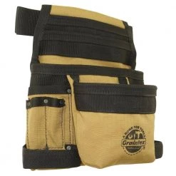 Khaki Canvas 10-Pocket Finisher Tool Pouch by Graintex -Graintex Sales khaki graintex tool belts cs2425 4f 1000