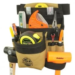 Khaki Canvas 10-Pocket Finisher Tool Pouch by Graintex -Graintex Sales khaki graintex tool belts cs2425 fa 1000