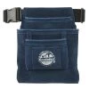 3-Pocket Nail and Tool Pouch with Navy Blue Suede Leather w/Belt by Graintex
