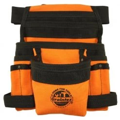 Orange Canvas 10-Pocket Tool Pouch with Belt by Graintex