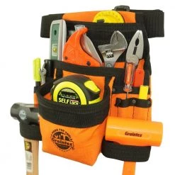 Orange Canvas 10-Pocket Tool Pouch with Belt by Graintex -Graintex Sales orange graintex tool belts cs2435 fa 1000