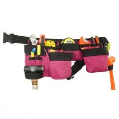 Pink Canvas 11-Pocket Finisher Tool Apron by Graintex -Graintex Sales pink graintex tool belts cd2151 44 1000