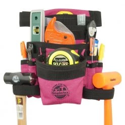 Pink Canvas 10-Pocket Finisher Tool Pouch with Belt by Graintex -Graintex Sales pink graintex tool belts cs2434 44 1000