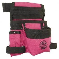 Pink Canvas 10-Pocket Finisher Tool Pouch with Belt by Graintex -Graintex Sales pink graintex tool belts cs2434 4f 1000