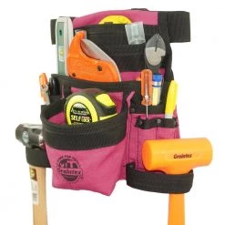 Pink Canvas 10-Pocket Finisher Tool Pouch with Belt by Graintex -Graintex Sales pink graintex tool belts cs2434 76 1000