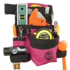 Pink Canvas 10-Pocket Finisher Tool Pouch with Belt by Graintex -Graintex Sales pink graintex tool belts cs2434 fa 1000
