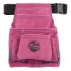 10-Pocket Suede Leather Nail and Tool Pouch with Belt in Pink by Graintex