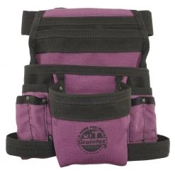 Purple Canvas 10-Pocket Finisher Tool Pouch with Belt by Graintex