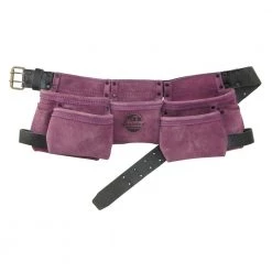 9-Pocket Children Tool Apron in Purple Suede Leather by Graintex