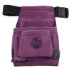 10-Pocket Suede Leather Nail and Tool Pouch with Belt in Purple by Graintex