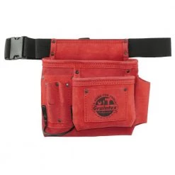 5-Pocket Suede Leather Nail and Tool Pouch with Belt by Graintex