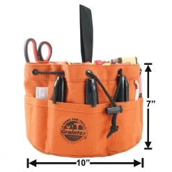 10 in. 18-PocketS Grab Tool Bag with Drawstring Closure in Rust Canvas by Graintex -Graintex Sales rust graintex tool bags gb2889 76 1000