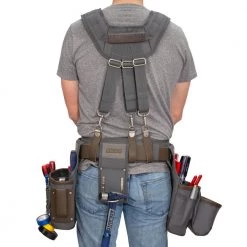 13-Pocket Electrician/Tradesman's Rig with Suspenders by Estwing -Graintex Sales tan estwing tool belts 94747 66 1000