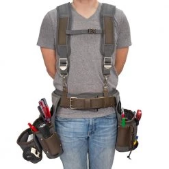 13-Pocket Electrician/Tradesman's Rig with Suspenders by Estwing -Graintex Sales tan estwing tool belts 94747 76 1000
