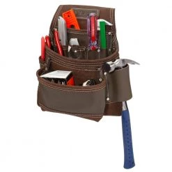 9-Pocket Leather Contractor's Tool Belt Pouch by Estwing -Graintex Sales tan estwing tool belts 94748 4f 1000