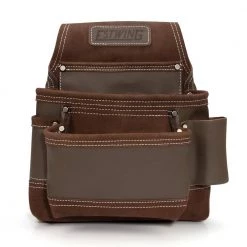 9-Pocket Leather Contractor's Tool Belt Pouch by Estwing