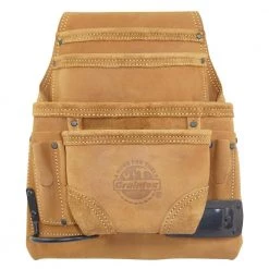 10-Pocket Oil Tanned Leather Nail and Tool Pouch by Graintex