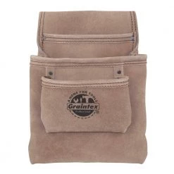 3-Pocket Suede Leather Nail and Tool Pouch by Graintex