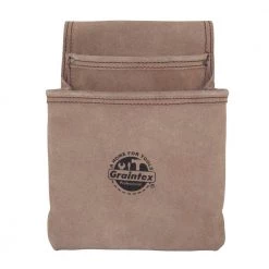 2-Pocket Suede Leather Nail and Tool Pouch by Graintex