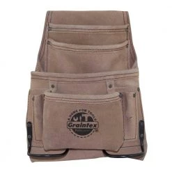 10-Pocket Suede Leather Nail and Tool Pouch by Graintex