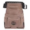 10-Pocket Suede Leather Nail and Tool Pouch with Belt by Graintex