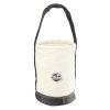 10 in. 1 Pocket Utility Ripstop Canvas Bucket with Leather Bottom by Graintex -Graintex Sales white graintex tool bags cb2112 64 1000