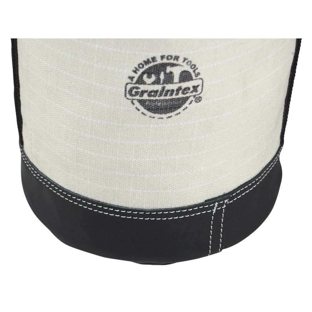 10 in. 1-Pocket Utility Ripstop Canvas Bucket with Hook and Leather Bottom by Graintex 5 10 in. 1-Pocket Utility Ripstop Canvas Bucket with Hook and Leather Bottom by Graintex - Image 3