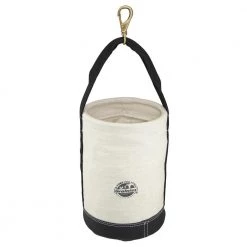 10 in. 1-Pocket Utility Ripstop Canvas Bucket with Hook and Leather Bottom by Graintex