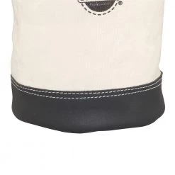 10 in. 1-Pocket Canvas Utility Tool Bucket with Leather Bottom in White by Graintex -Graintex Sales white graintex tool bags cb2217 1d 1000