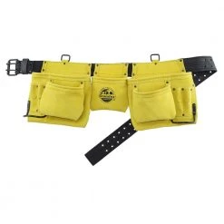 11-Pocket Suede Leather Work Apron in Yellow by Graintex